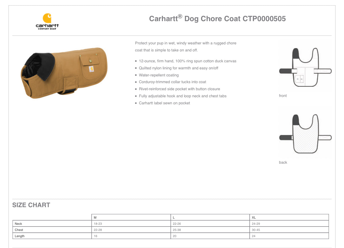 ciao. ciao. dog carhartt coat