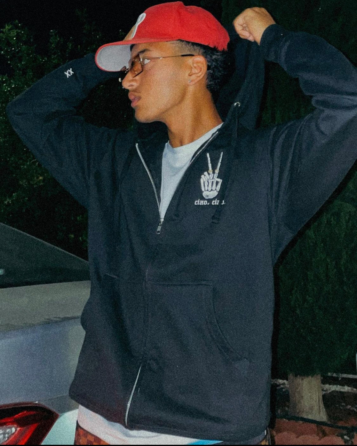 ciao. ciao. adult zip hoodie.