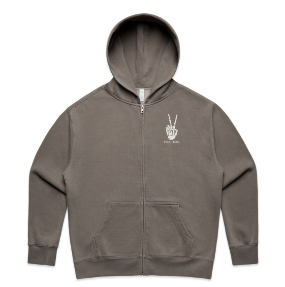 ciao. ciao. relax faded women's zip hoodie.